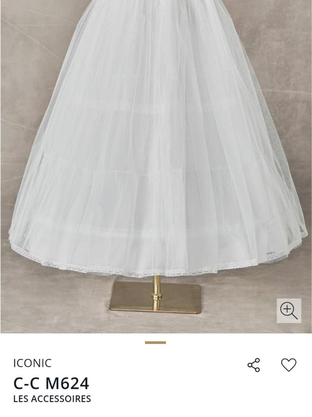 Pronovias Iconic C-C M624 White Tulle Petticoat